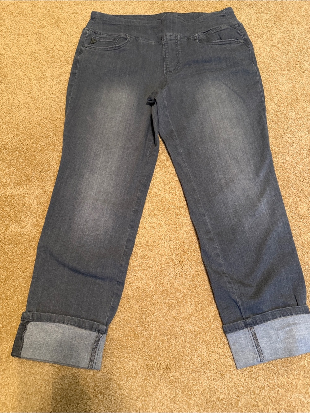 Belle by Kim Gravel Gray Cropped Stretch Jeans